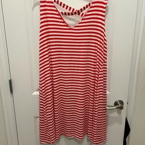 Style & Co. Red and White Striped Dress